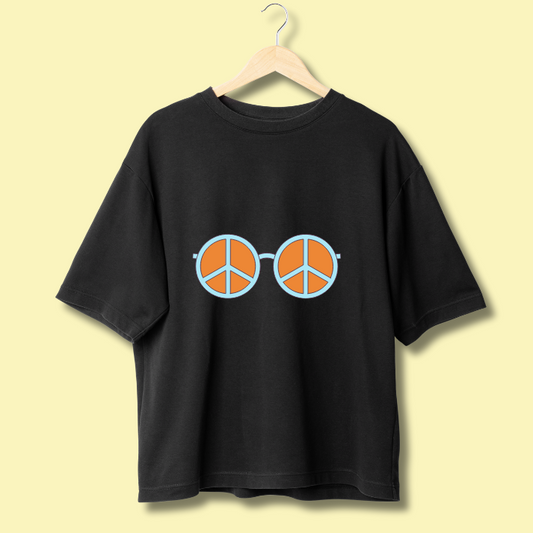 Classic Oversized Tshirt Black-Peace Glasses