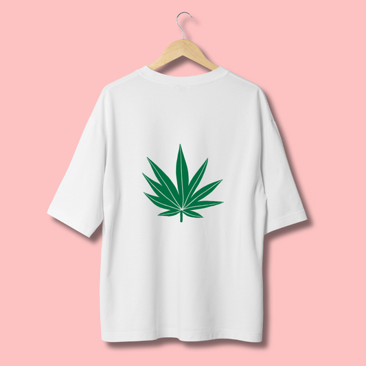 Classic Oversized Tshirt White-Leaf