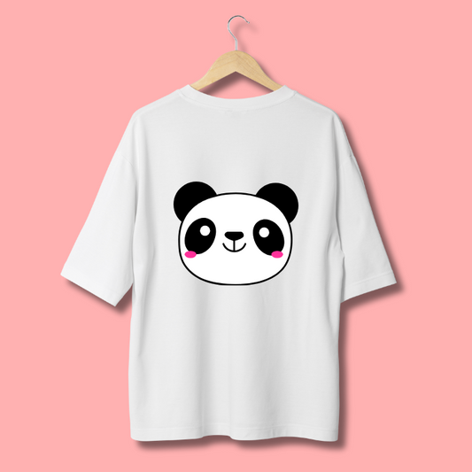 Classic Oversized Tshirt White- Panda