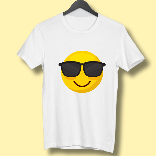 Round Neck Tshirt Printed White- Cool