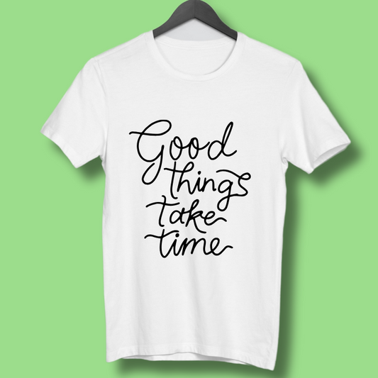 Round Neck Tshirt Printed White- Good Things