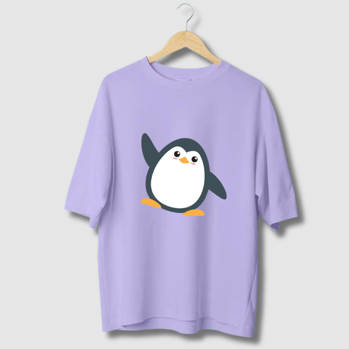 Classic Oversized Tshirt Lavender-Penguin