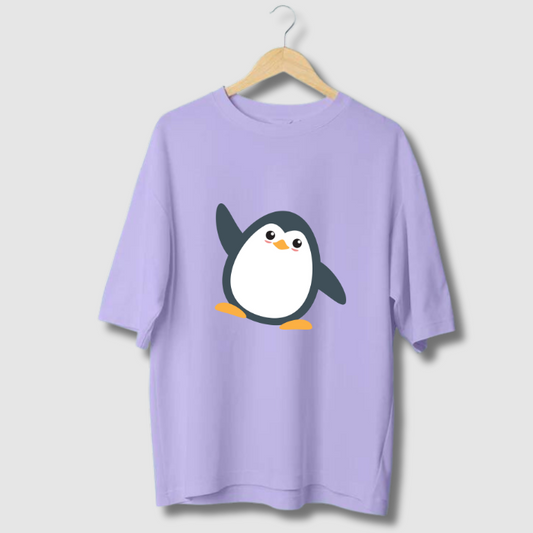 Classic Oversized Tshirt Lavender-Penguin