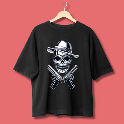 Classic Oversized Tshirt Black-Skull