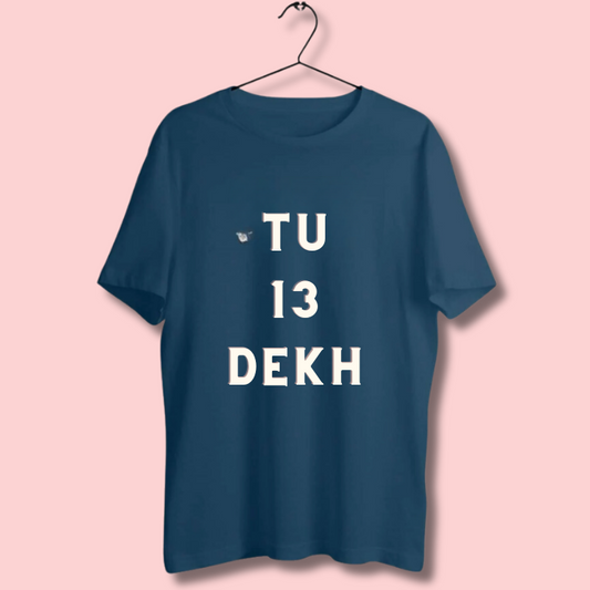 Round Neck Tshirt Printed Blue- 13 dekh