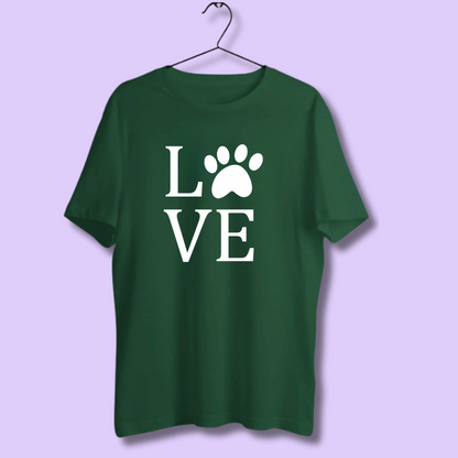 Round Neck Tshirt Printed Green- Dog Love