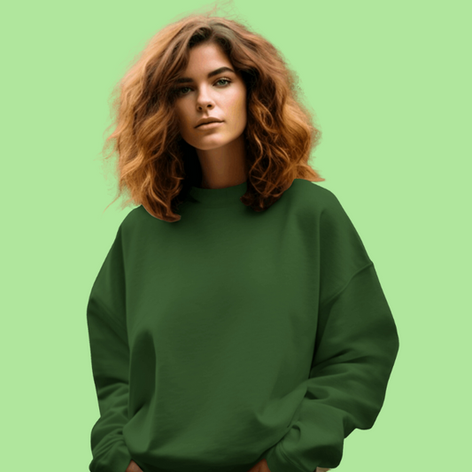 Comfort Casual Sweatshirt- Dark Green