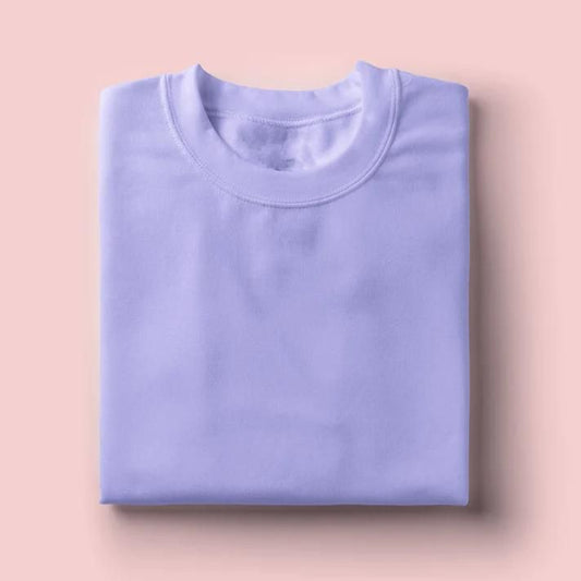 Round Neck Tshirt Plain Lavender- Lafangey