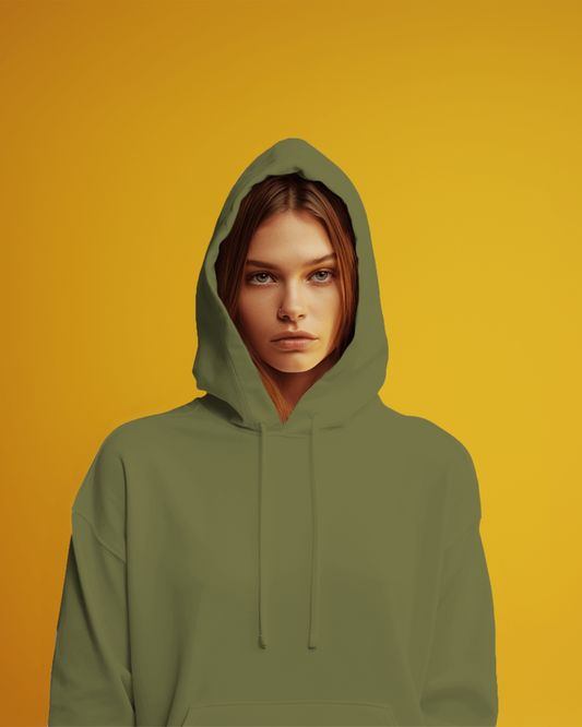 Classic Solid Hoodie- Olive Green