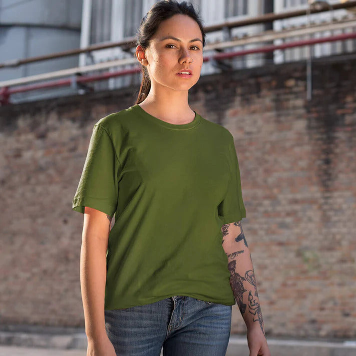 Round Neck T-shirt Olive Green