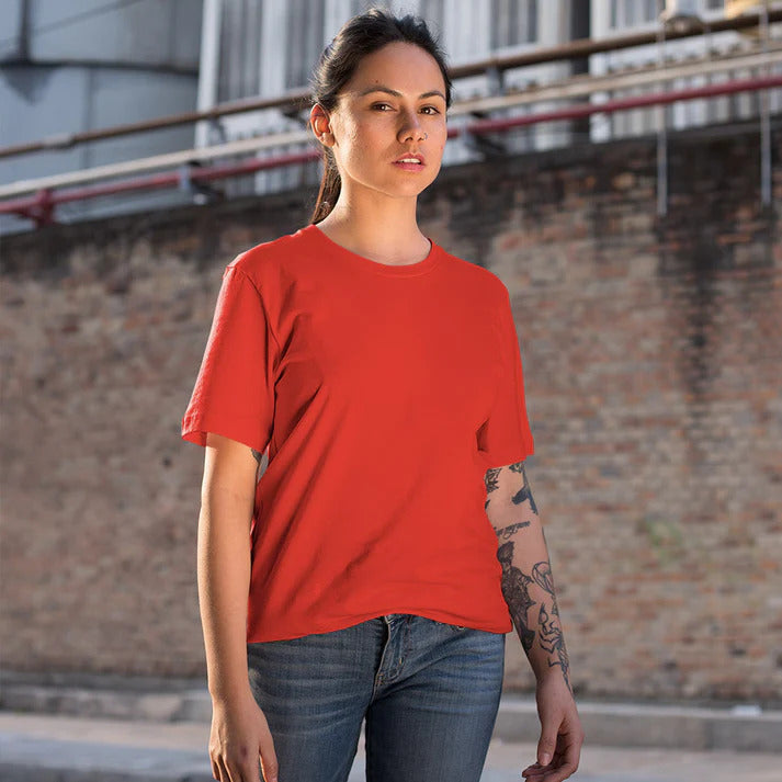 Round Neck T-shirt Plain- Red