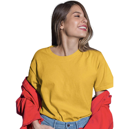 Round Neck T-shirt Plain Yellow